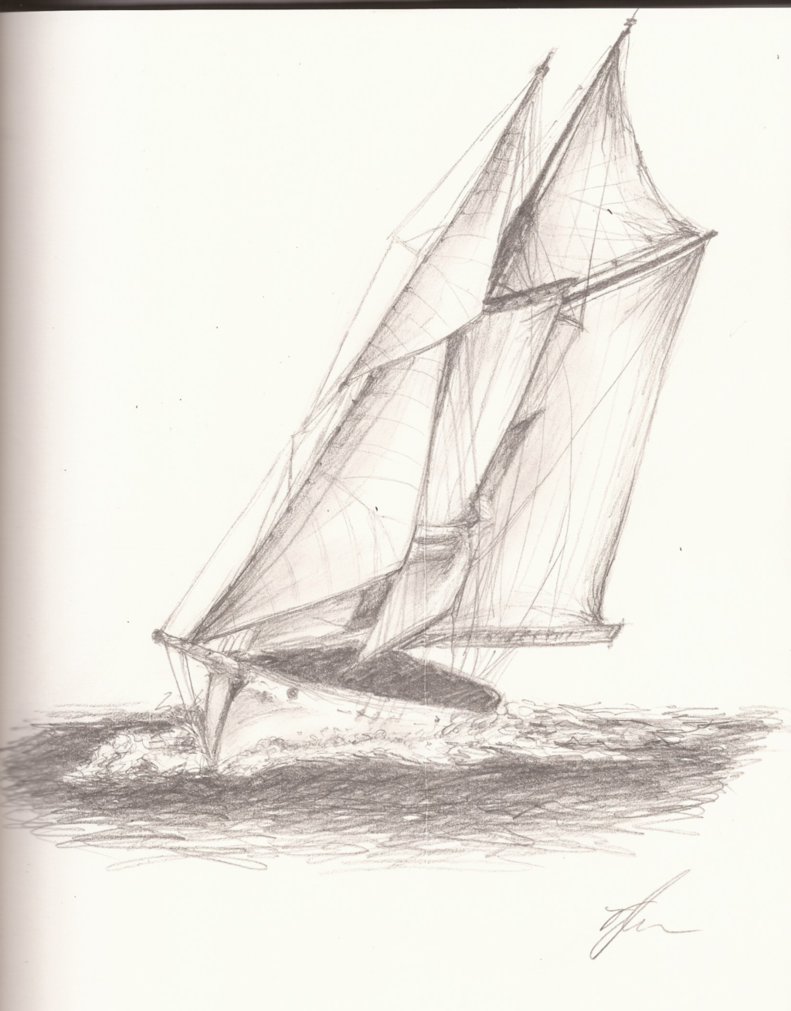 791x1011 Sailboat Sketch By Sonicbornagain - Sailboat Drawing Sketch