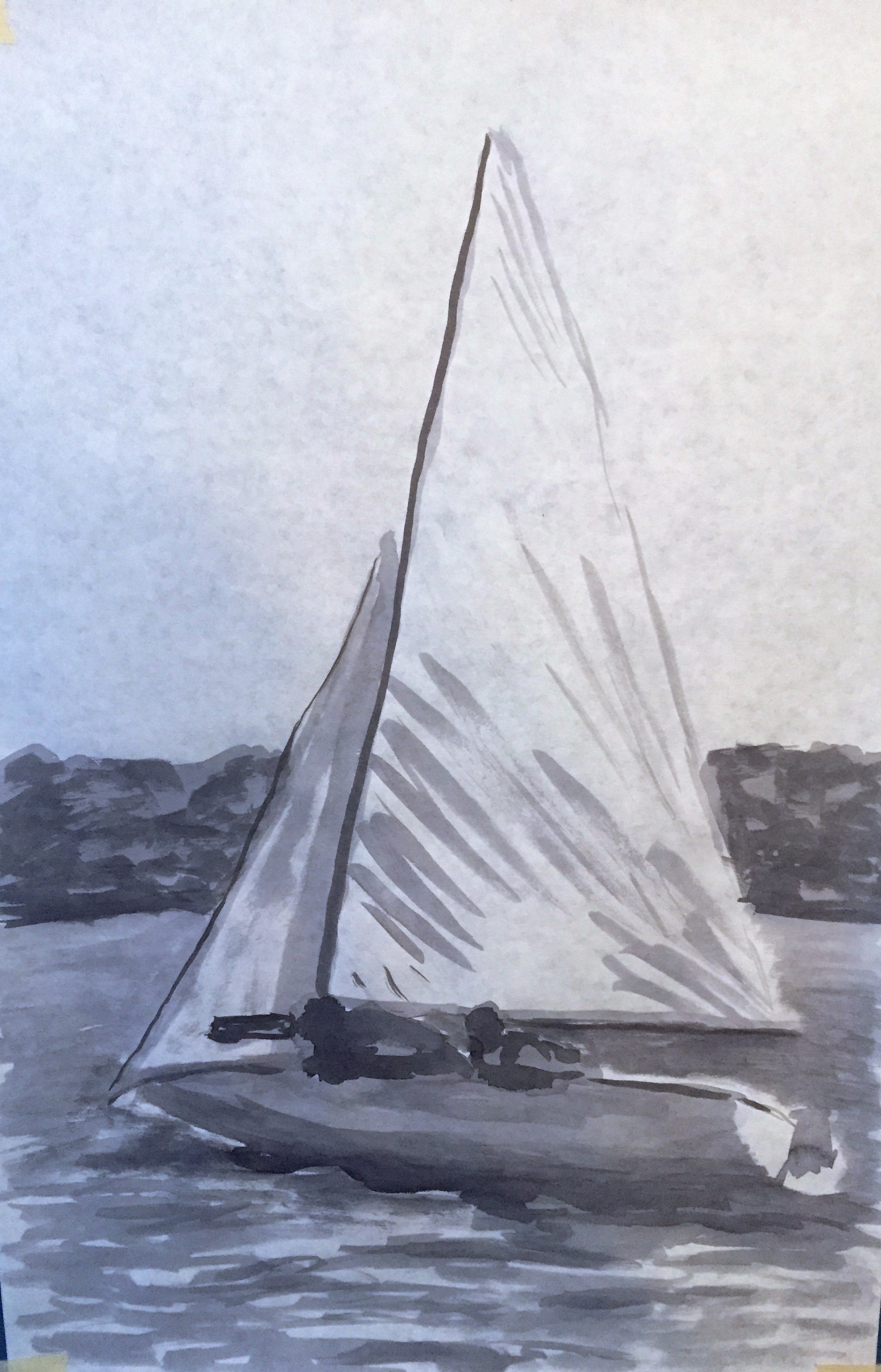 2017x3141 Sketch Made By Mooney - Sailboat Sketch