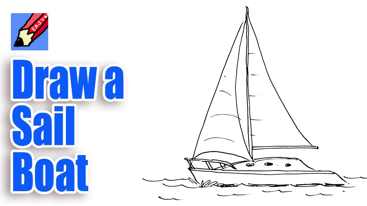 1280x720 How To Draw A Sailboat Real Easy - Sailboat Sketch Images