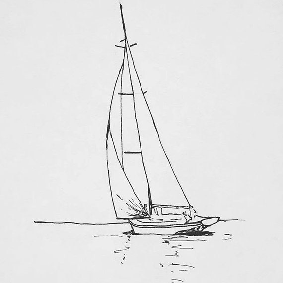 sailboat pen drawing