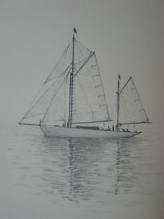 236x314 Sailboat Sketch Iii By Poppy Balser Watercolor ~ 7 X 5 - Sailboat Sketch Images
