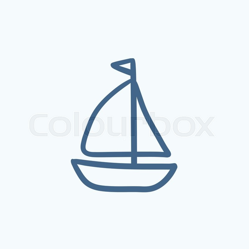 800x800 Sailboat Vector Sketch Icon Isolated On Background. Hand Drawn - Sailboat Sketch Images