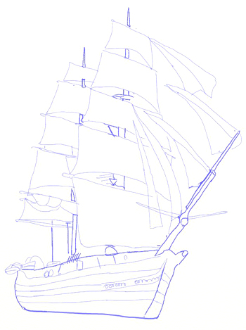 350x469 How To Draw A Sailing Ship - Sailing Ship Sketch