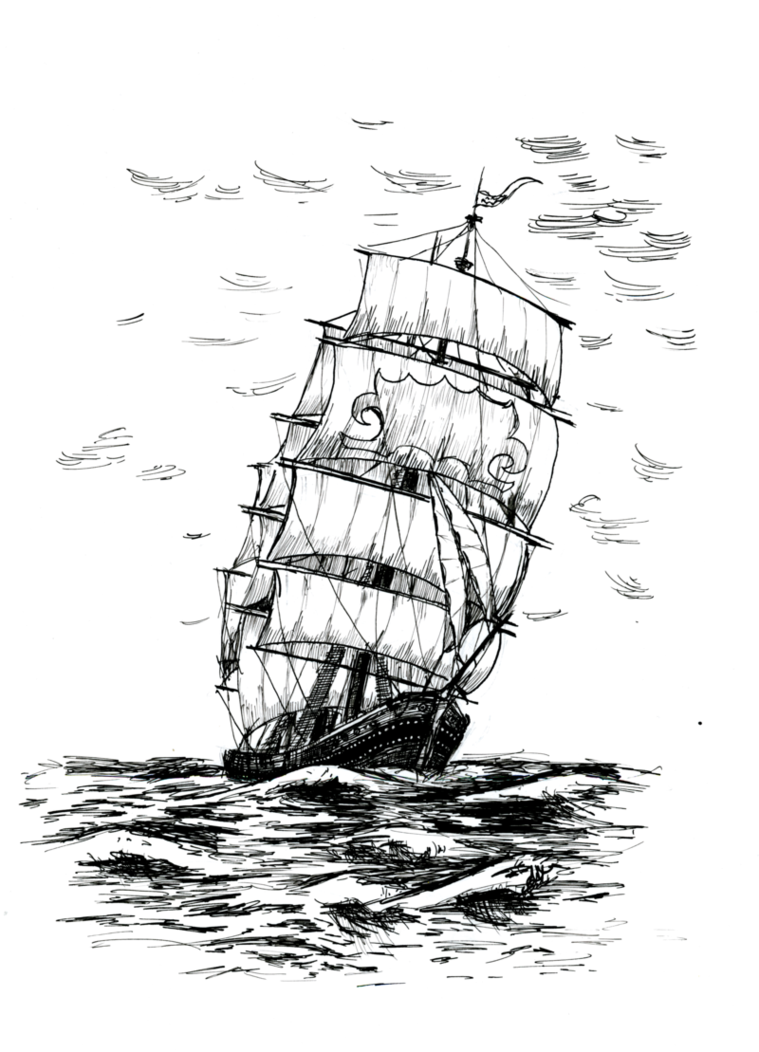 Sailing Ship Sketch at Explore collection of