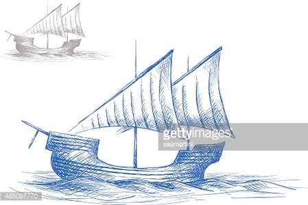 449x299 Sketch Of Old Medieval Sailing Ship Stock Vectors - Sailing Ship Sketch