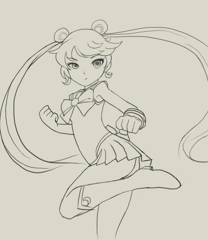 693x800 How To Draw Sailor Moon - Sailor Moon Sketch