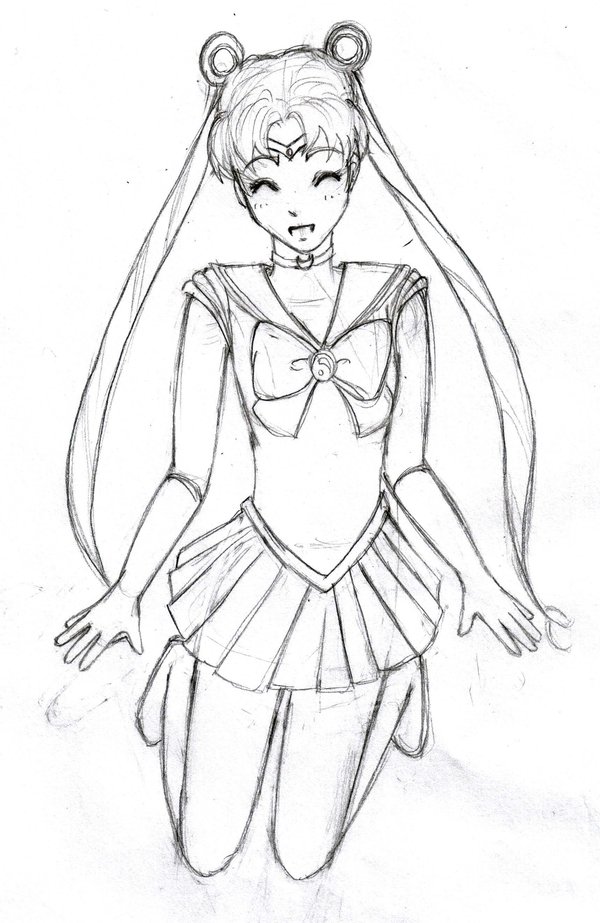 600x923 Sailor Moon Sketch By Animefiend - Sailor Moon Sketch