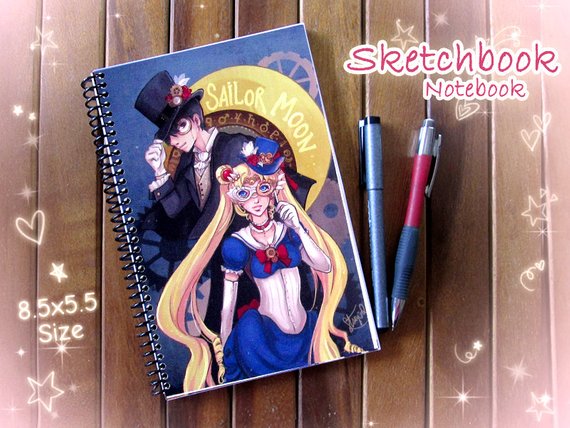 570x428 Sailor Moon Sketchbook Or Notebook Journal Etsy - Sailor Moon Sketch Book