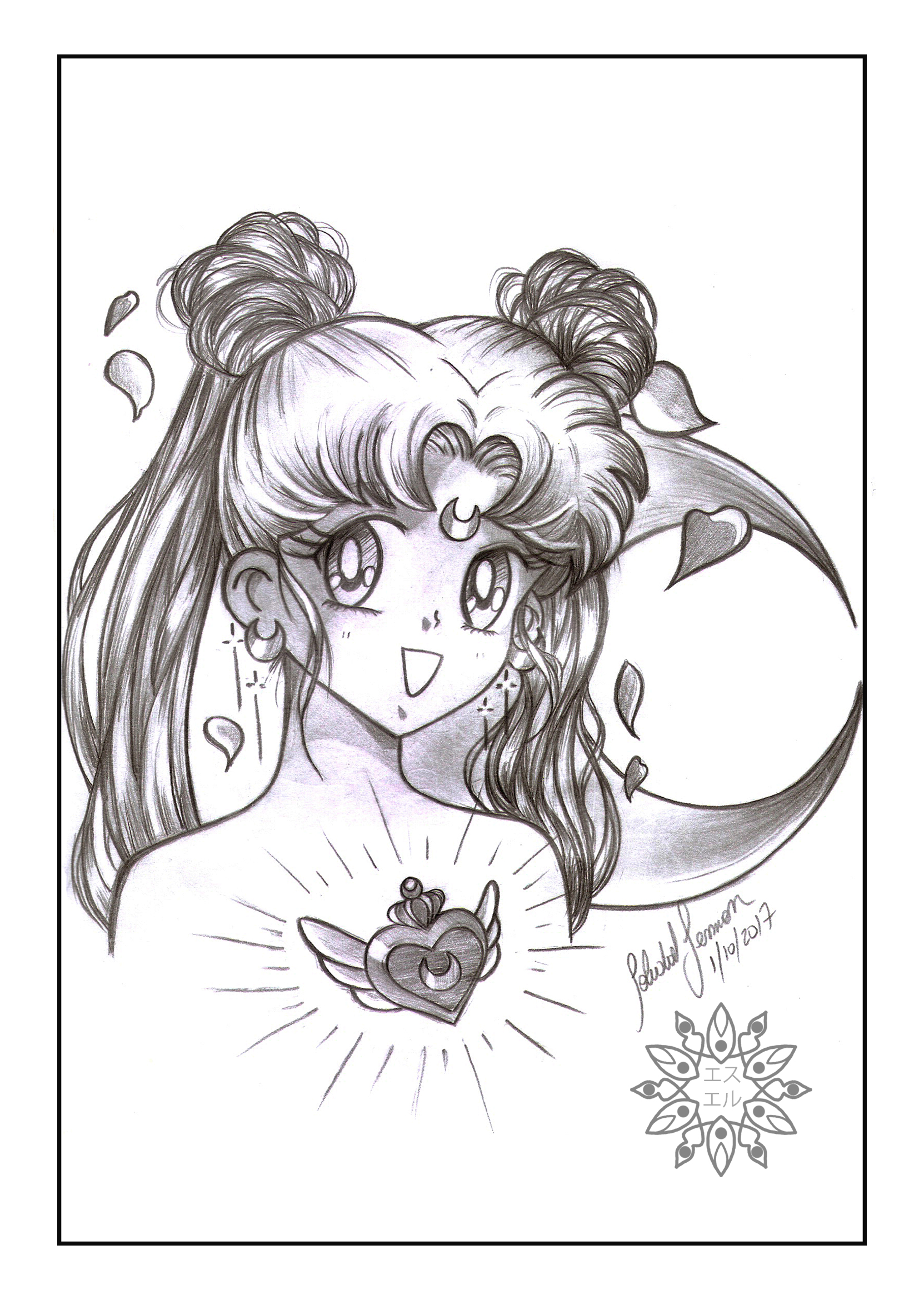 1663x2358 Sailor Moon Sketch Lennon Art Prints Online Store Powered By - Sailor Sketch