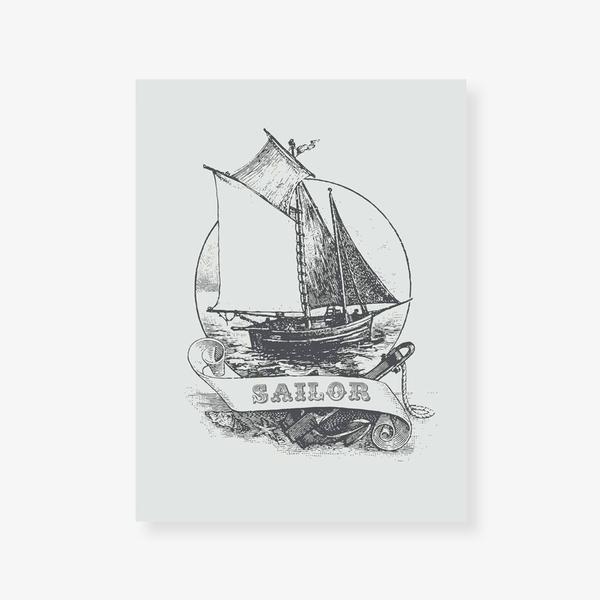 600x600 Sailor Wall Art, Nautical Themed Decor For Kids Anewall - Sailor Sketch