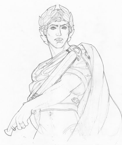 420x500 St. Sebastian Sketch Gryphon Rampant - Saint Sketch