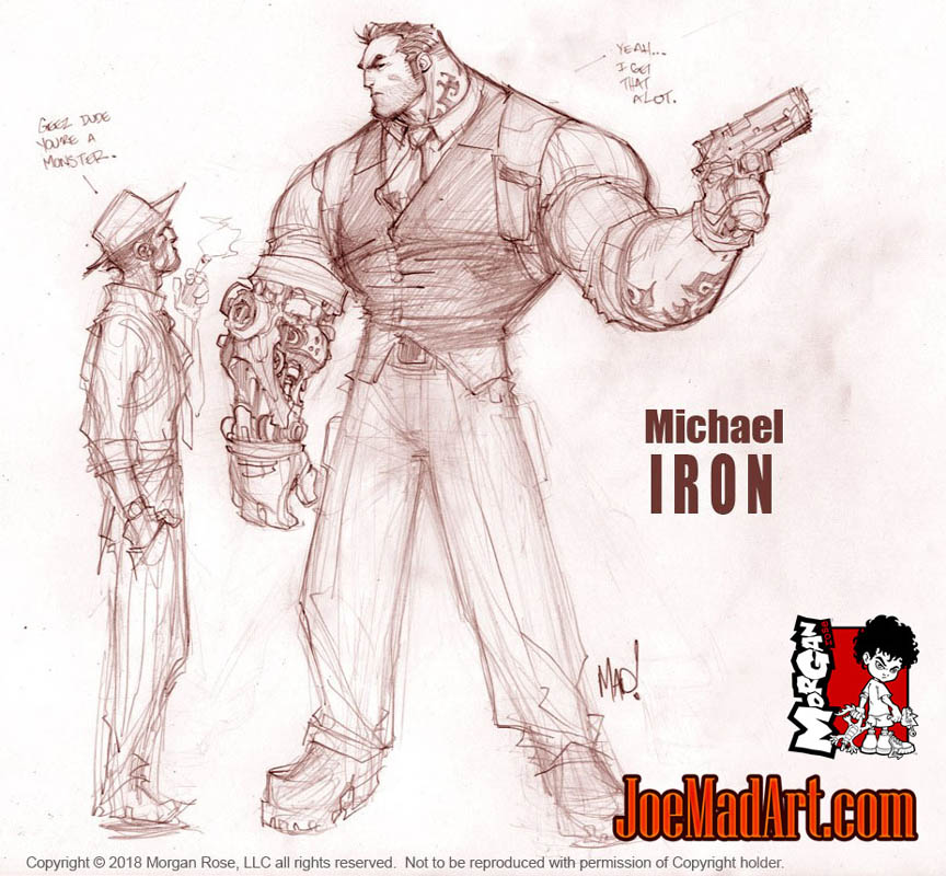 864x800 The Iron Saint Mickael Full Body Sketch - Saint Sketch