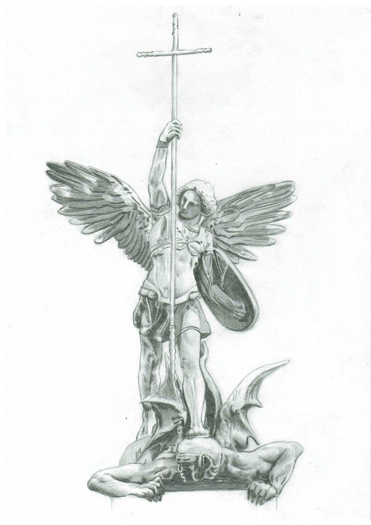 736x1040 Saint Michael Drawing - Saint Sketch