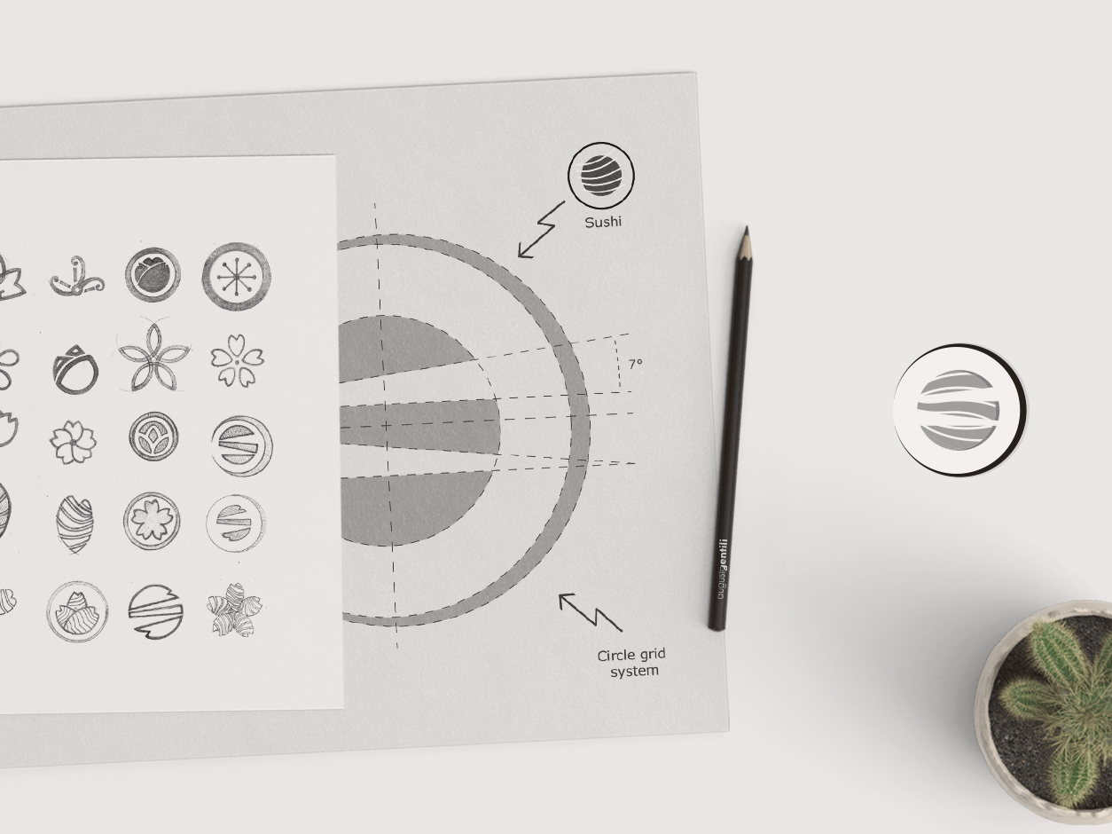 1254x940 Sakura Logo Sketch + Grid By Augusto Gentili - Sakura Sketch