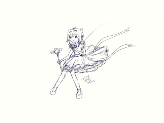 549x413 Cardcaptor Sakura Sketch Drawing Art Prints By Teresartwork - Sakura Sketch