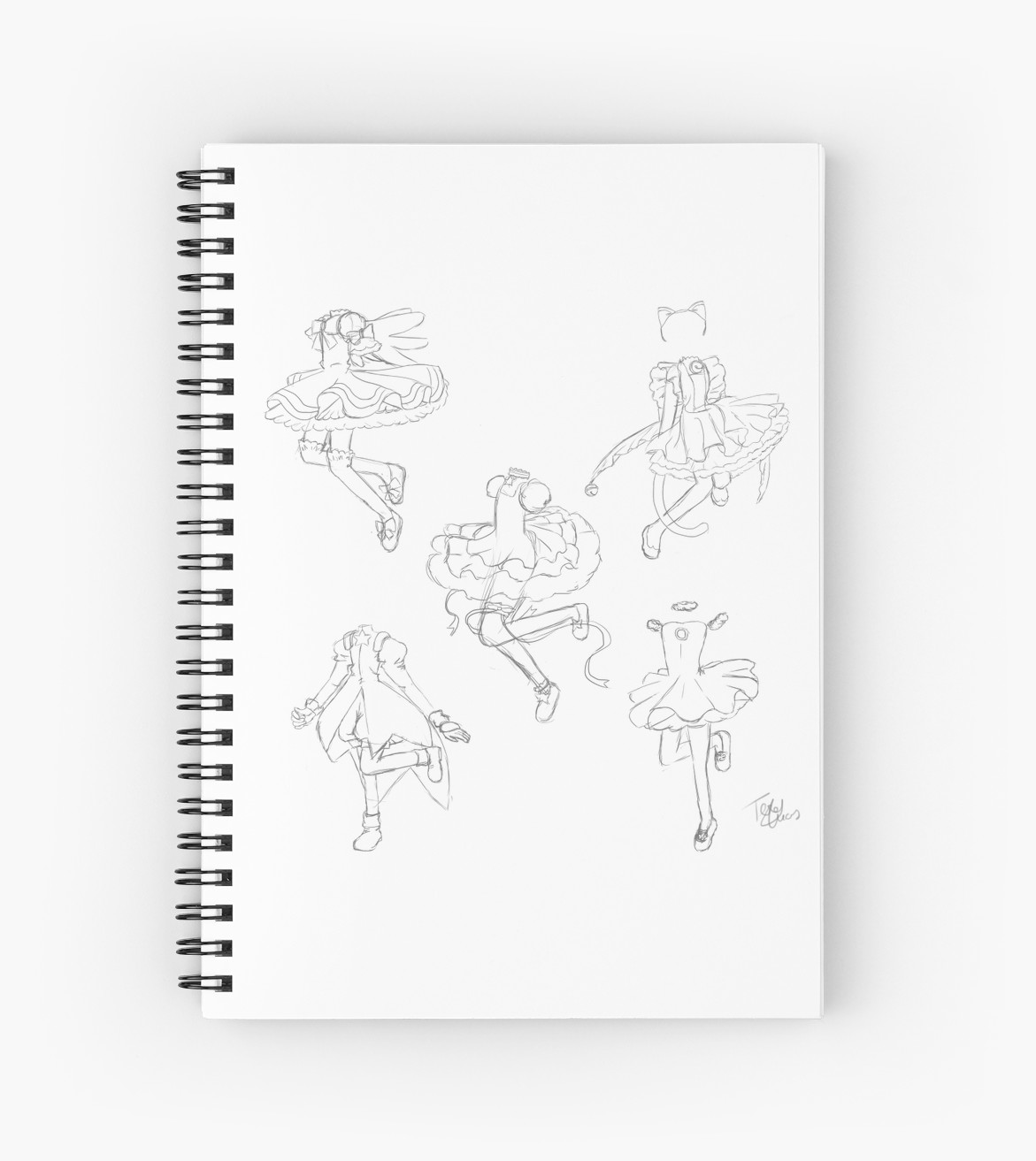 1171x1313 Cardcaptor Sakura Sketch Dresses Spiral Notebooks By Teresartwork - Sakura Sketch