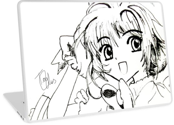 558x400 Cardcaptor Sakura Sketch Laptop Skins By Teresartwork Redbubble - Sakura Sketch