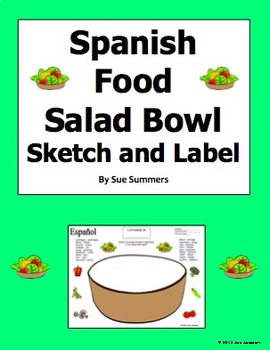 270x350 Spanish Foods Salad Bowl Sketch And Label Activity - Salad Sketch