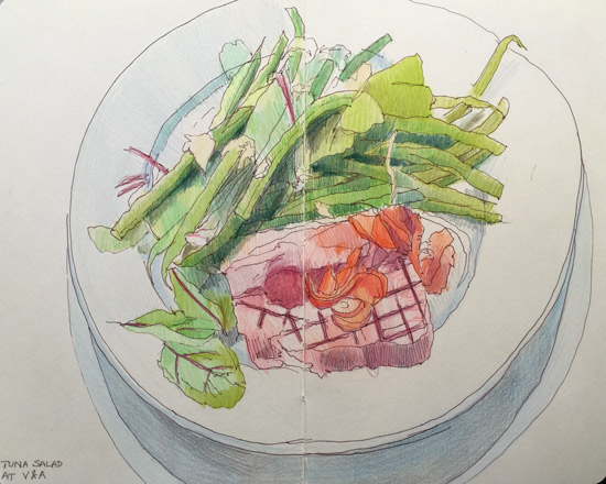 550x440 Travels With A Sketchbook In... A Slimming Tuna And Salad Sketch - Salad Sketch