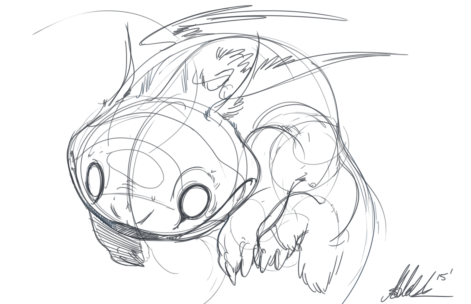 1600x1035 Salamander Beast Sketch Amp Final - Salamander Sketch