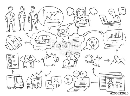 500x368 Sketch Diagram Of Cases. Business Plan Presentation Freehand - Sales Sketch