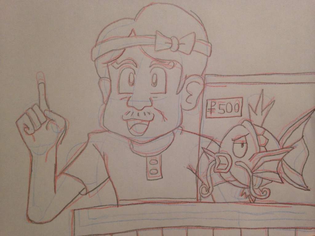 1024x768 Magikarp Salesman Sketch Amino - Salesman Sketch