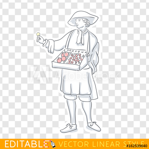500x500 Medieval Salesman, Merchant Marketer. Middle Social Class In - Salesman Sketch