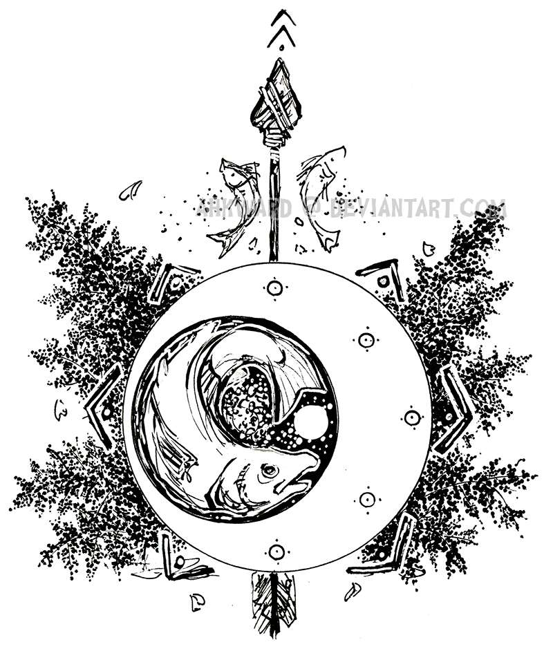 800x955 Salmon Moon - Salmon Sketch