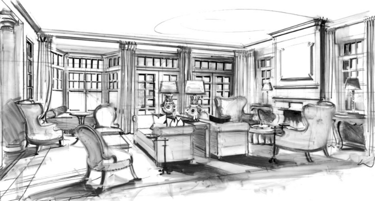 750x403 Concept Sketches Morgastudio - Salon Sketch