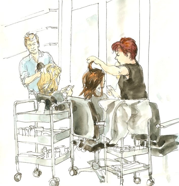 709x735 A Sketch In Time Good Hair Day - Salon Sketch