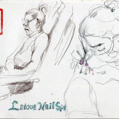 480x480 With Moleskine Sketchbook In The Nail Salon. - Salon Sketch