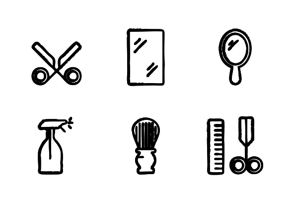 588x406 Hair Saloon (Sketch) Icons By Ralf Schmitzer Graphics - Saloon Sketch