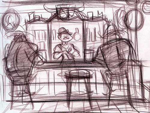 500x375 Saloon Sketch Rosemary Travale - Saloon Sketch