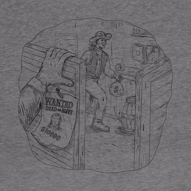 630x630 Cowboy Robbing Saloon Drawing - Saloon Sketch