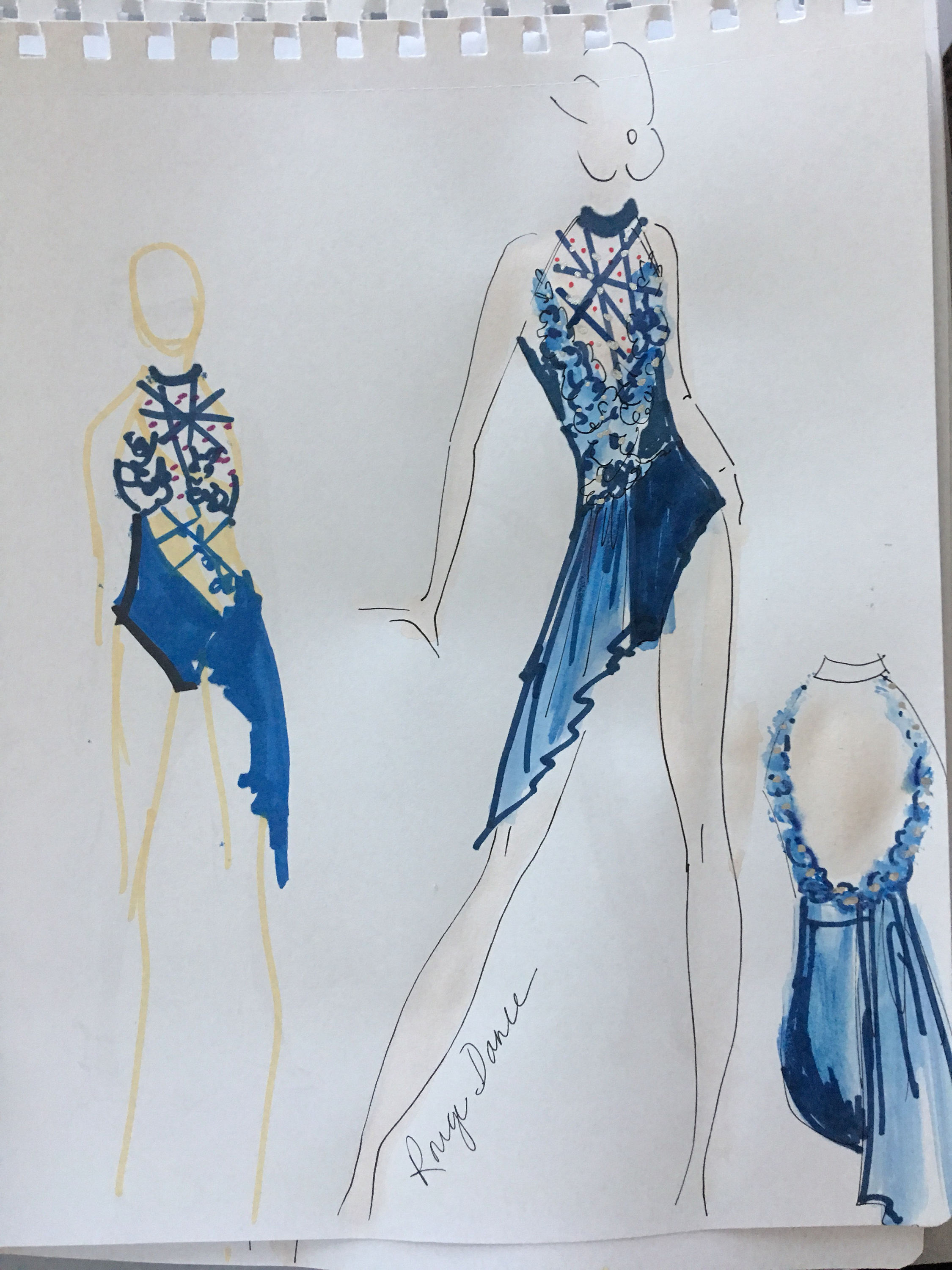 2250x3000 Salsa Dance Costume, Custom Salsa Dance Costume, Custom Dance - Salsa Sketch