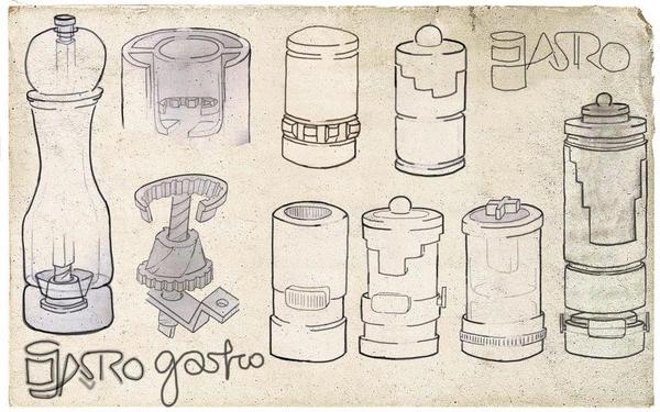 600x375 Escorzo 3d On Twitter Product Design Sketches Of Gastro. - Salt And Pepper Sketch