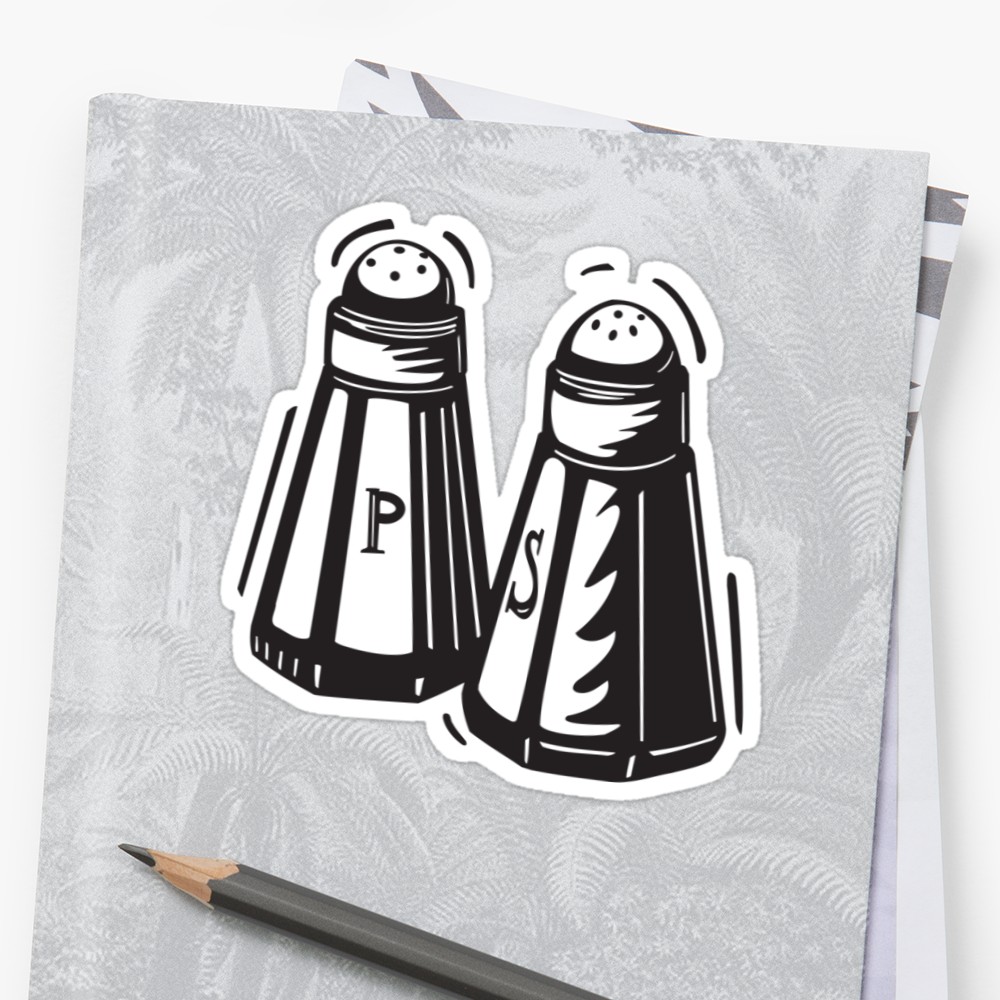 1000x1000 Salt And Pepper Sketch Stickers By Diram Redbubble - Salt And Pepper Sketch