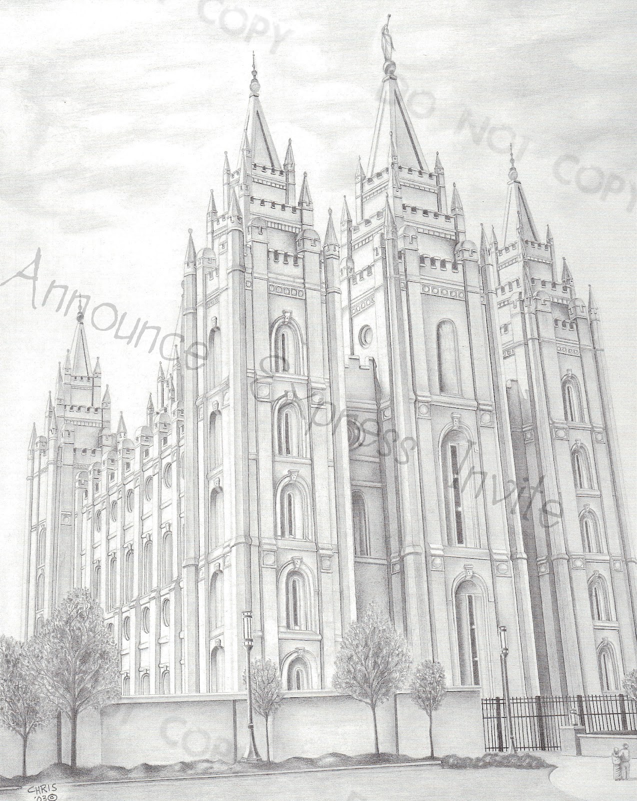 Salt Lake City Temple Sketch
