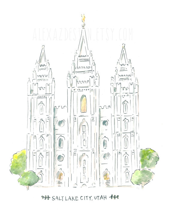 570x713 Salt Lake Temple Az212 - Salt Lake City Temple Sketch