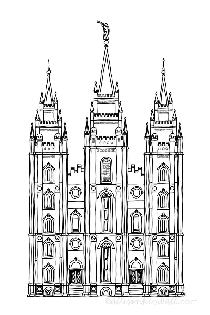 700x1050 Salt Lake Temple (Friday Freebie) Printable Faith - Salt Lake City Temple Sketch