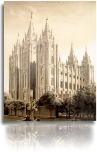 322x500 Lds Temple Art - Salt Lake City Temple Sketch
