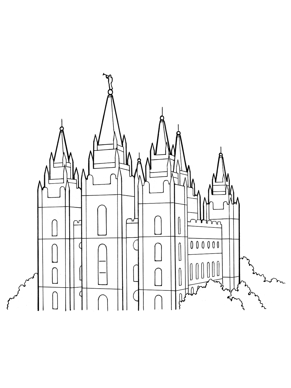 1200x1600 Salt Lake City Temple - Salt Lake Temple Sketch