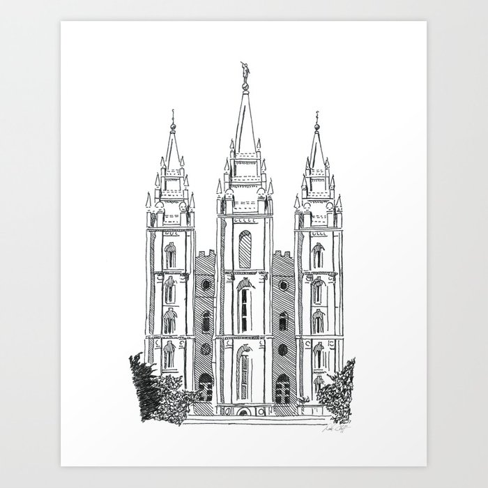 Salt Lake Temple Sketch at PaintingValley.com | Explore collection of