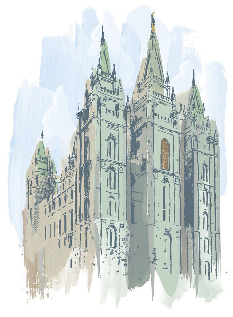 766x1042 Salt Lake Temple By Montgomeryq - Salt Lake Temple Sketch