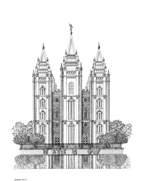 Salt Lake Temple Sketch at PaintingValley.com | Explore collection of