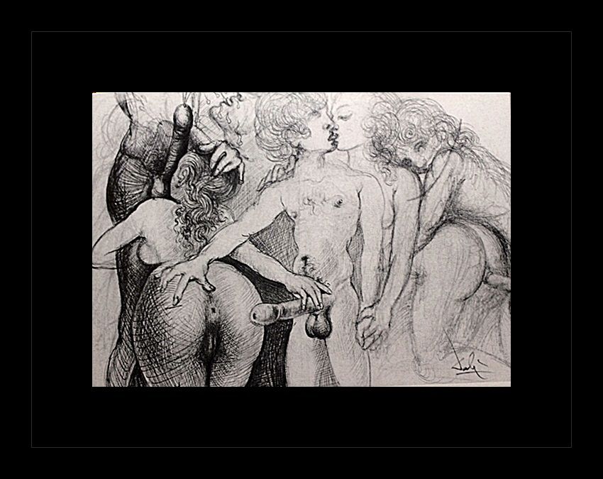 850x675 Salvador Dali Erotic Sketch Lithograph - Salvador Dali Sketches