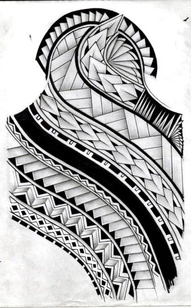 390x630 48 Coolest Polynesian Tattoo Designs Tribal And Geometric - Samoan Sketches