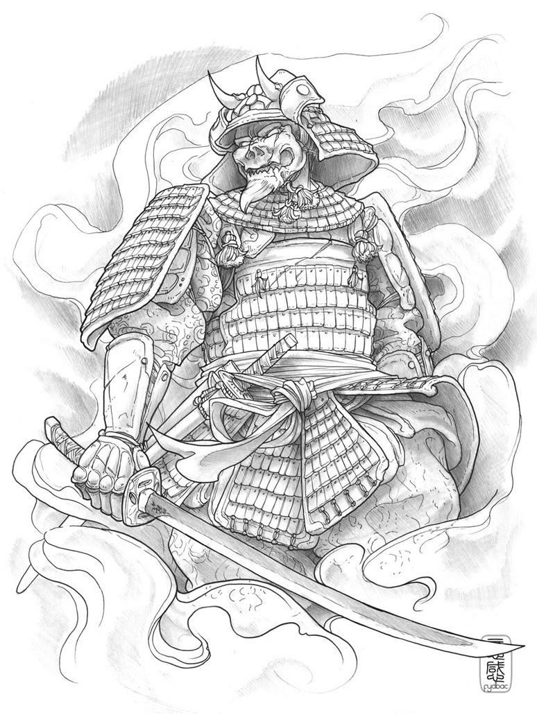 Samurai Tattoo Sketch at PaintingValley.com | Explore collection of ...