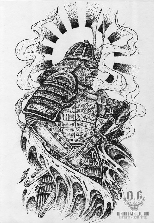 Samurai Tattoo Sketch at PaintingValley.com | Explore collection of ...