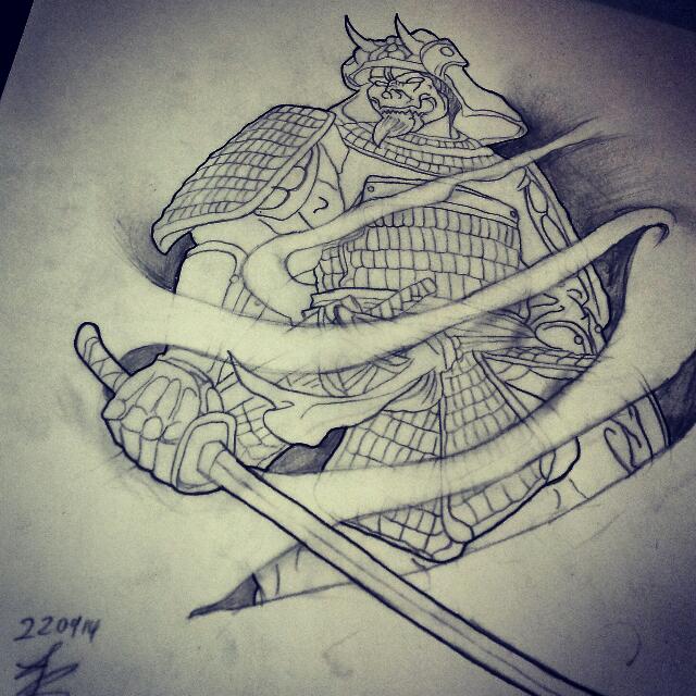 Samurai Tattoo Sketch at PaintingValley.com | Explore collection of ...